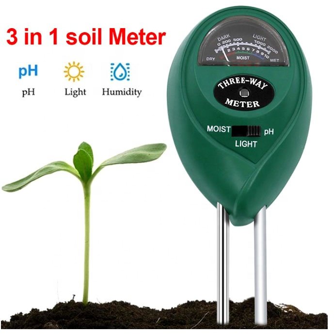 3 in 1 soil meter Moisture Light pH Test Acidity humidity sunlight garden plants Flowers moist tester