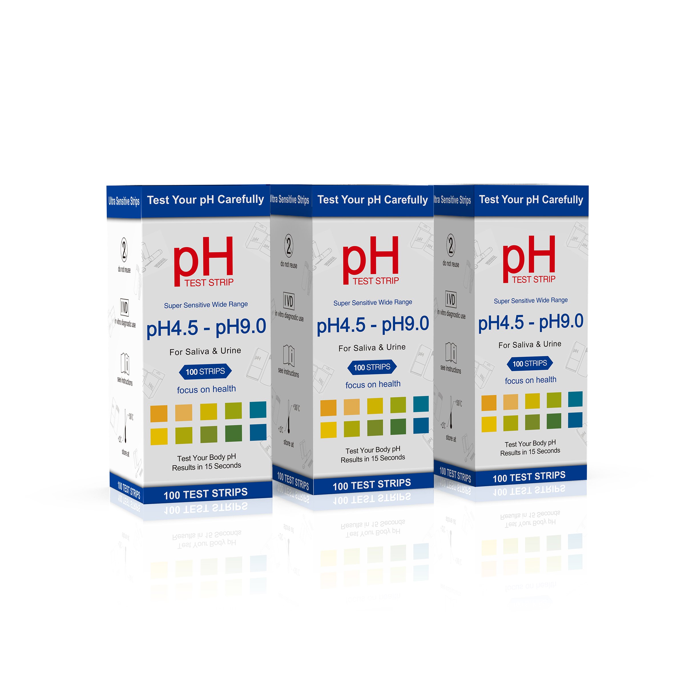A pH Test Paper (pH 4.5-9.0 Test Strips) for Urine and Saliva Test
