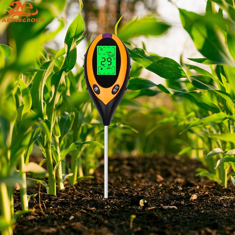 AELAB Portable Digital Moisture Temperature Light PH 4 In 1 Tester Testing Soil PH Meter