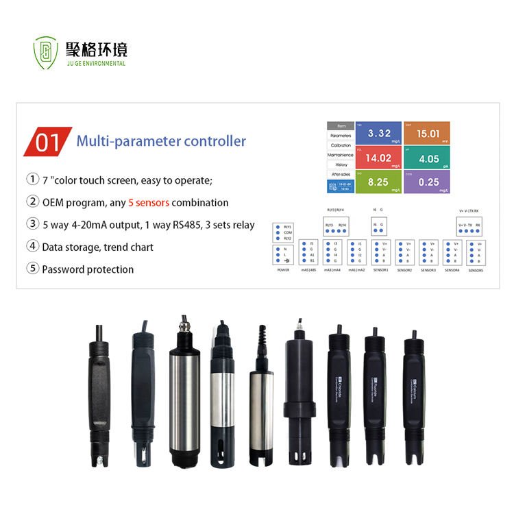 WWTP Industry Water Quality Monitor PH Conductivity DO COD BOD TSS Controller Sewage Multi Parameter Water Online Analyzer
