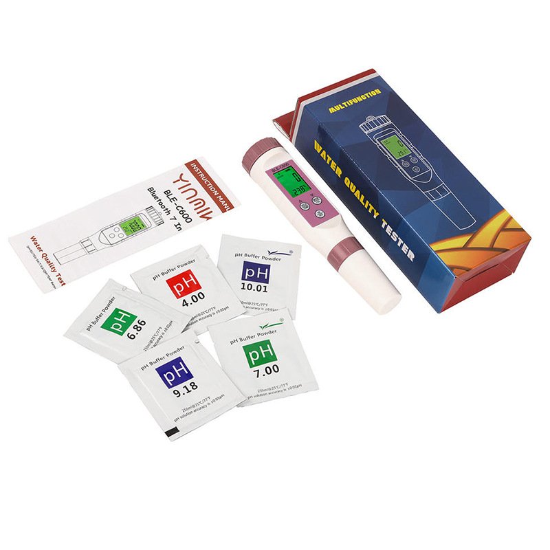 Smart Bluetooth Digital Water Quality Meter with ATC 7-in-1 pH/TDS/EC/ORP/S.G/Salinity/Temperature Tester Monitor