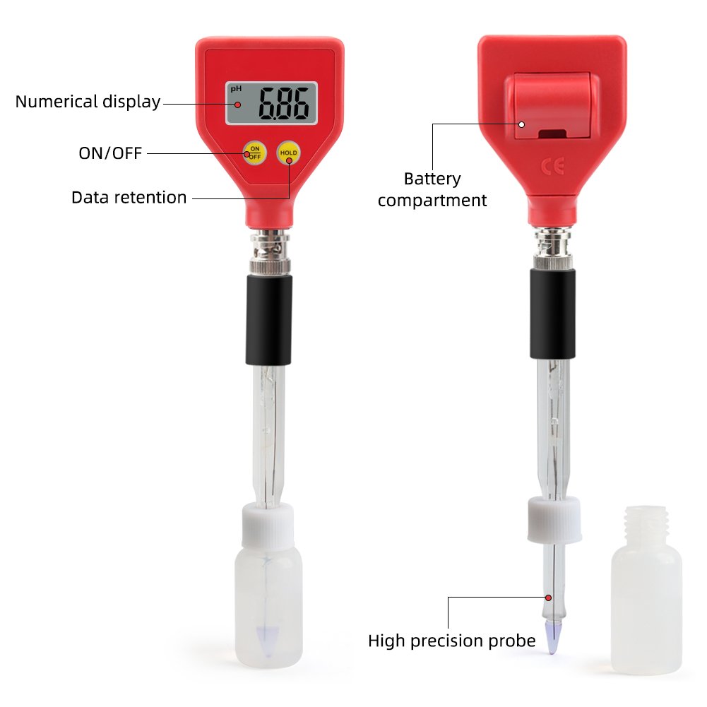 PH-98108 Food Ph Tester Digital Ph meter Sharp Glass Electrode for Water Milk Cheese Soil Food