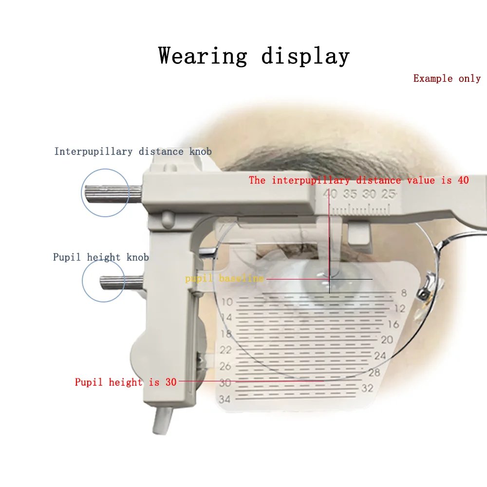 Optical Equipment PH PD Pupil Height Distance Meter Glasses Ruler Adjustable Pupilometer With Aluminum Box PD-10