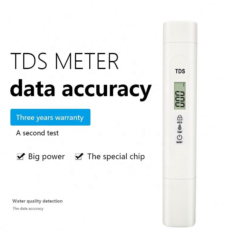 Temperature, TDS two-in-one TDS water quality detector replaceable coin cell battery measurement range 0-9990ppm