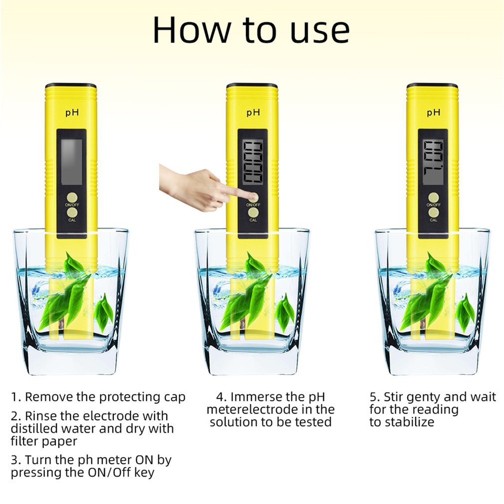 LCD Digital PH Pen Water quality Tester Pocket Portable PH Meter Tester For Water