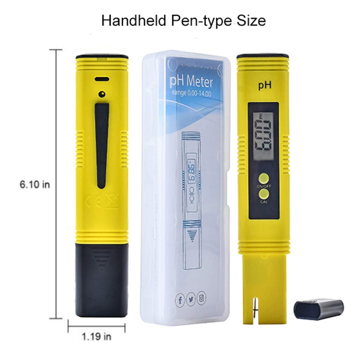 LCD Digital PH Pen Water quality Tester Pocket Portable PH Meter Tester For Water