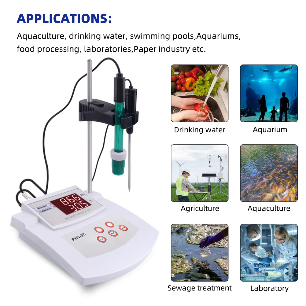 2024 new KRC Table ph meter High Accuracy Portable Benchtop Ph Meter Lab 2 in 1 Temperature
