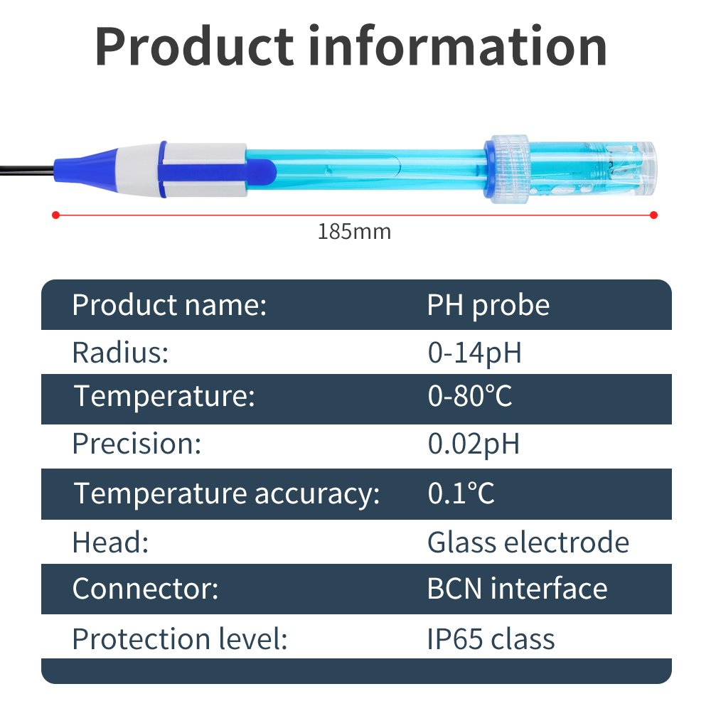 New Arrivals PH Electrode Replacement PH Probe Meter for Water Aquarium Electrode Test BNC Connector