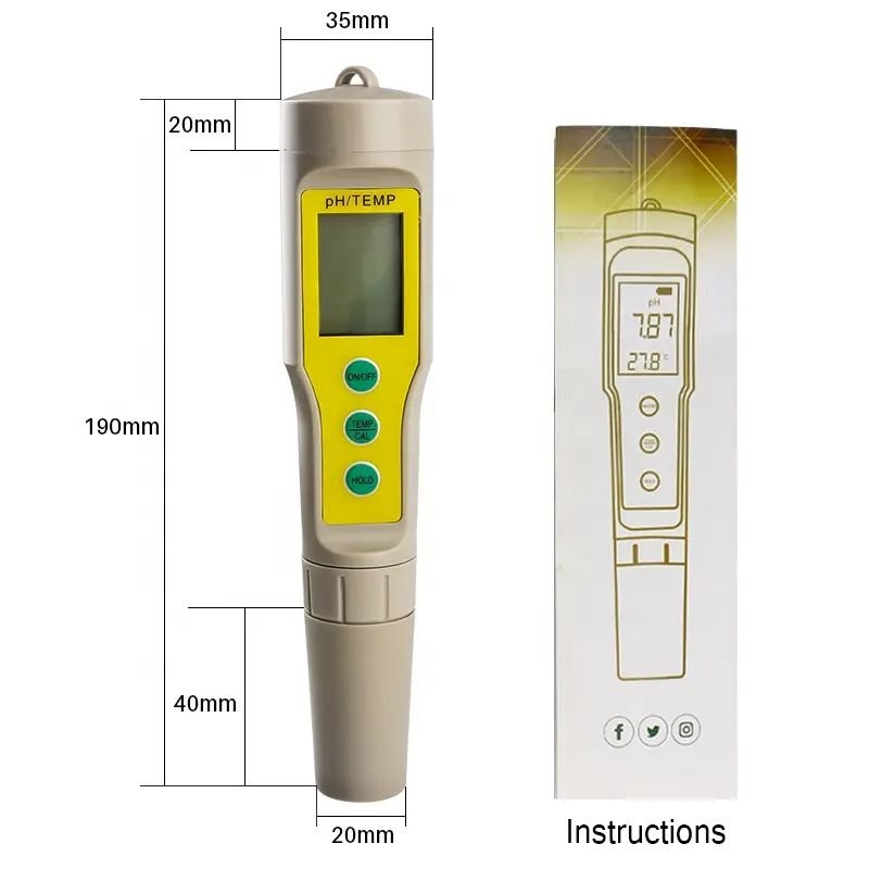 High Accurate Portable Water Wine Tester Pen Type Digital pH meter