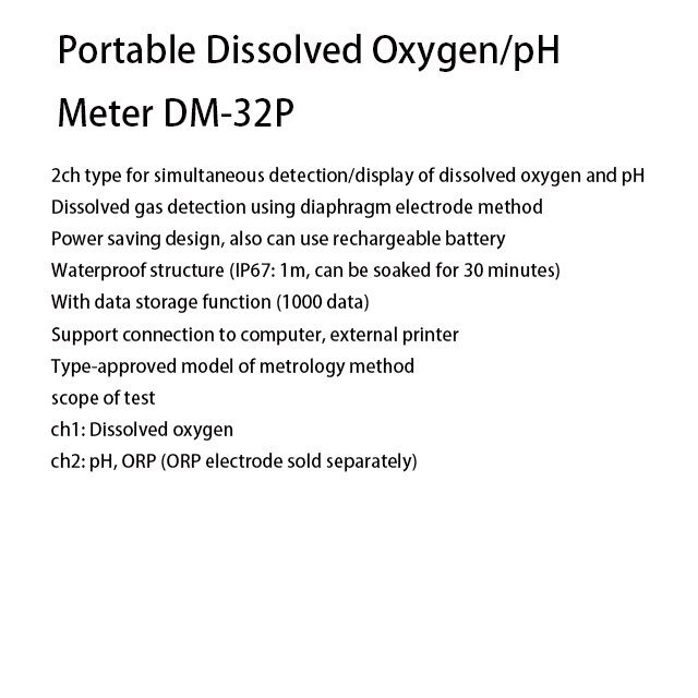 Japan TOA-DKK Portable Dissolved Oxygen/pH Meter DM-32P 2ch Type Simultaneous Detection of Dissolved Oxygen and pH/ORP