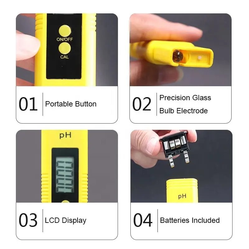 pH and TDS Meter Combo High Accuracy pH Meter TDS EC Tester Water Quality pH EC Tester for Aquarium RO System Lab