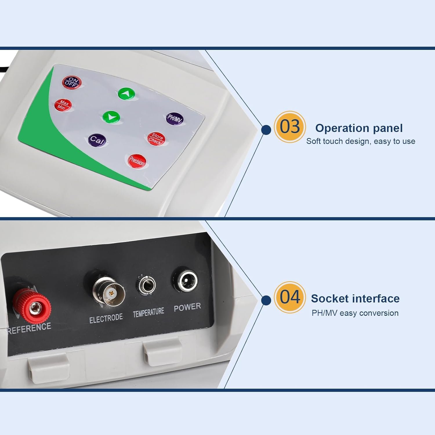 Lab Benchtop pH Meter - Digital Bench Top pH Meter and Electrode,Laboratory ph Meter for Liquid,0.01 pH