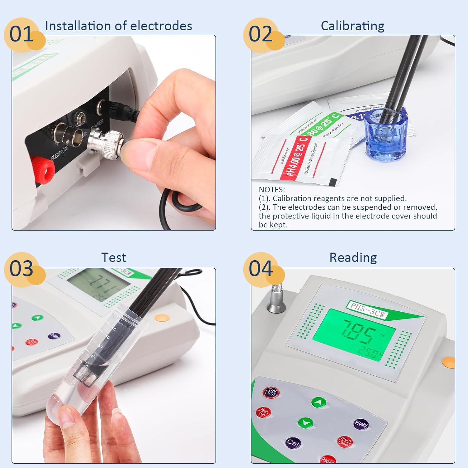 Lab Benchtop pH Meter - Digital Bench Top pH Meter and Electrode,Laboratory ph Meter for Liquid,0.01 pH
