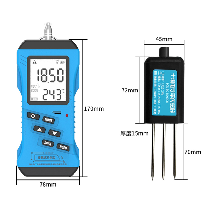 Soil NPK Sensor Soil Temperature Moisture PH Electrical Conductivity Sensors Soil Humanity EC Sensor