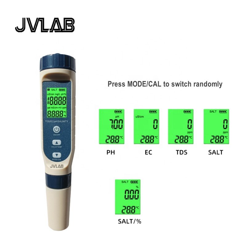 TDS PH EC SALT TEMP 5 In 1 Water Tester Multifunctional Meter