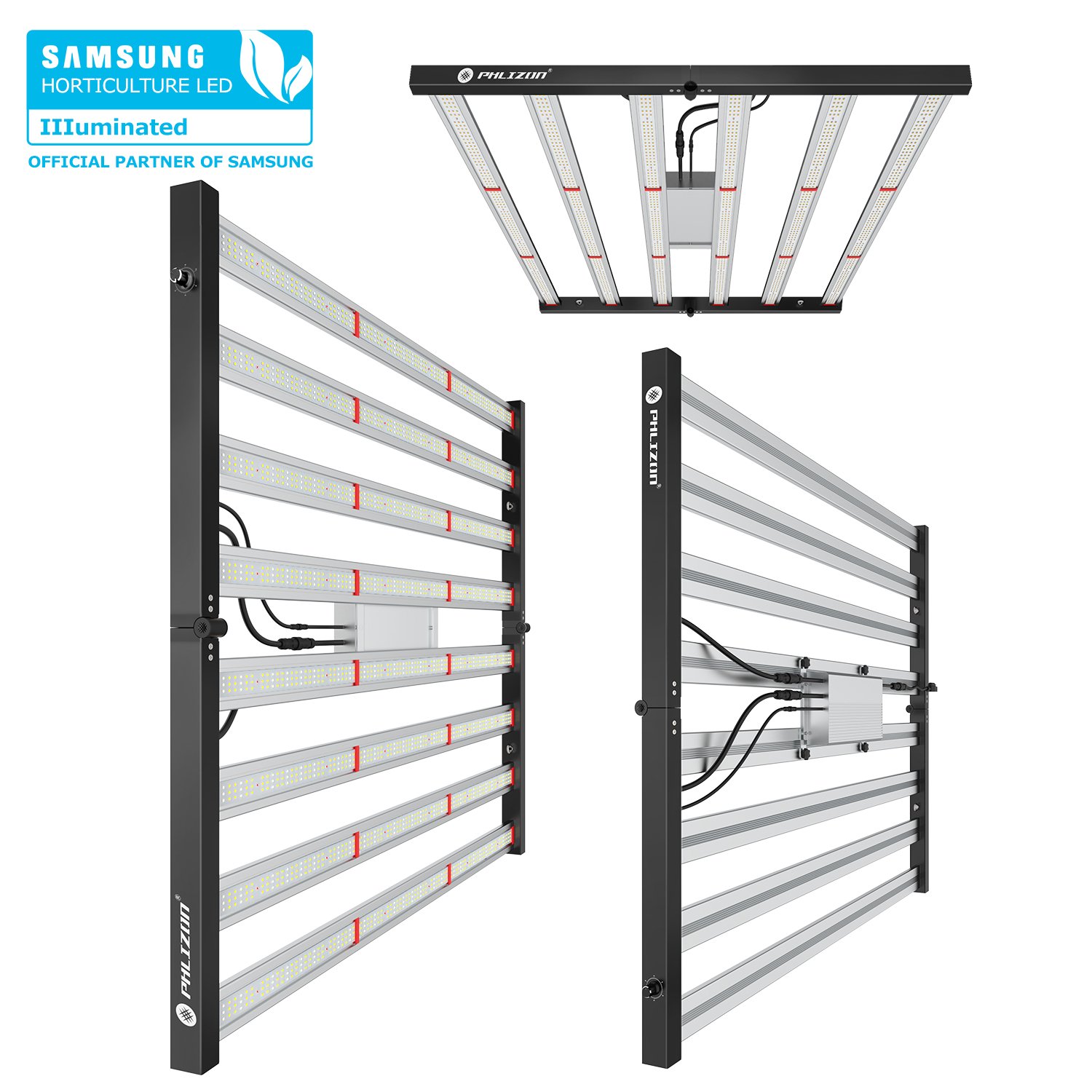 Phlizon Best Commercial Light 640w Led Grow Light Samsung lm281B lm561C lm301B US stock 8 Bar Foldable Led Grow Lights
