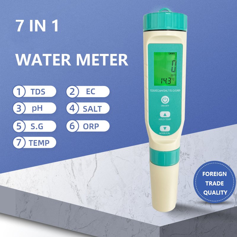 2024 new KRC direct good price 7 in 1 tds meter Digital Ph/ec/tds/specific gravity quality tester for drinking water