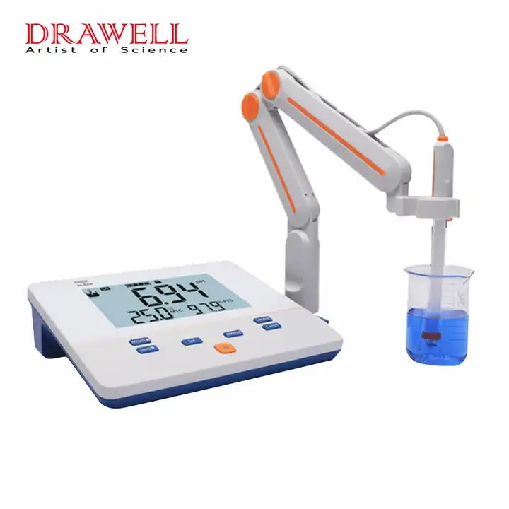 Drawell PH200E Benchtop PH Meter LCD Display 1-3 Points Calibration Laboratory PH Meter