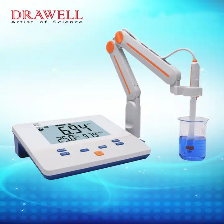 Drawell PH200E Benchtop PH Meter LCD Display 1-3 Points Calibration Laboratory PH Meter