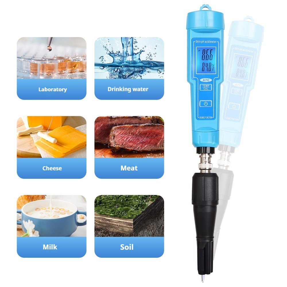 pH Meter for Soil and Water Quality Testing with Auto Calibration Function