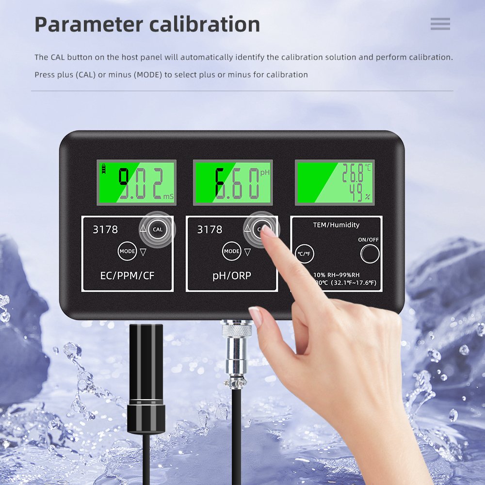 High Precision Water Quality Monitor Bluetooth Online Ph/Tds/Ec/Temperature Meter For Pools Drinking