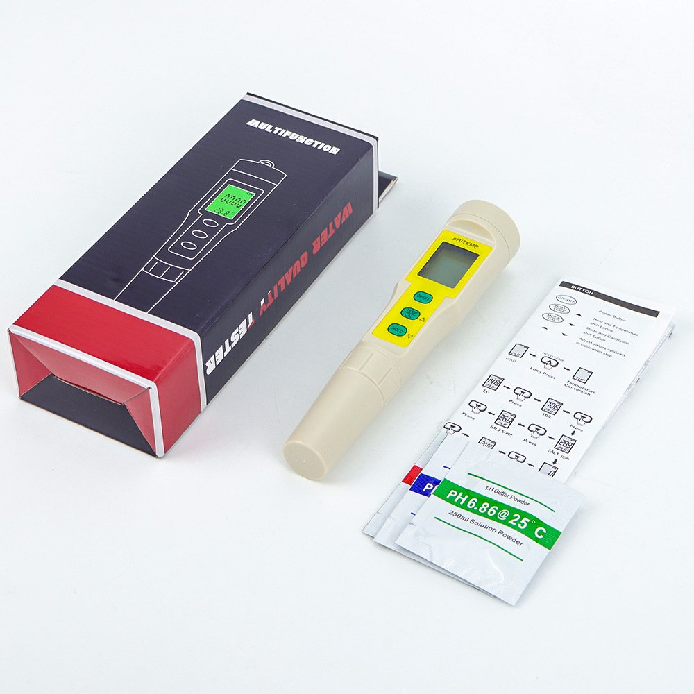 Compact pH Tester and Temperature Meter for Water Quality Analysis in Fish Tanks and Swimming Pools