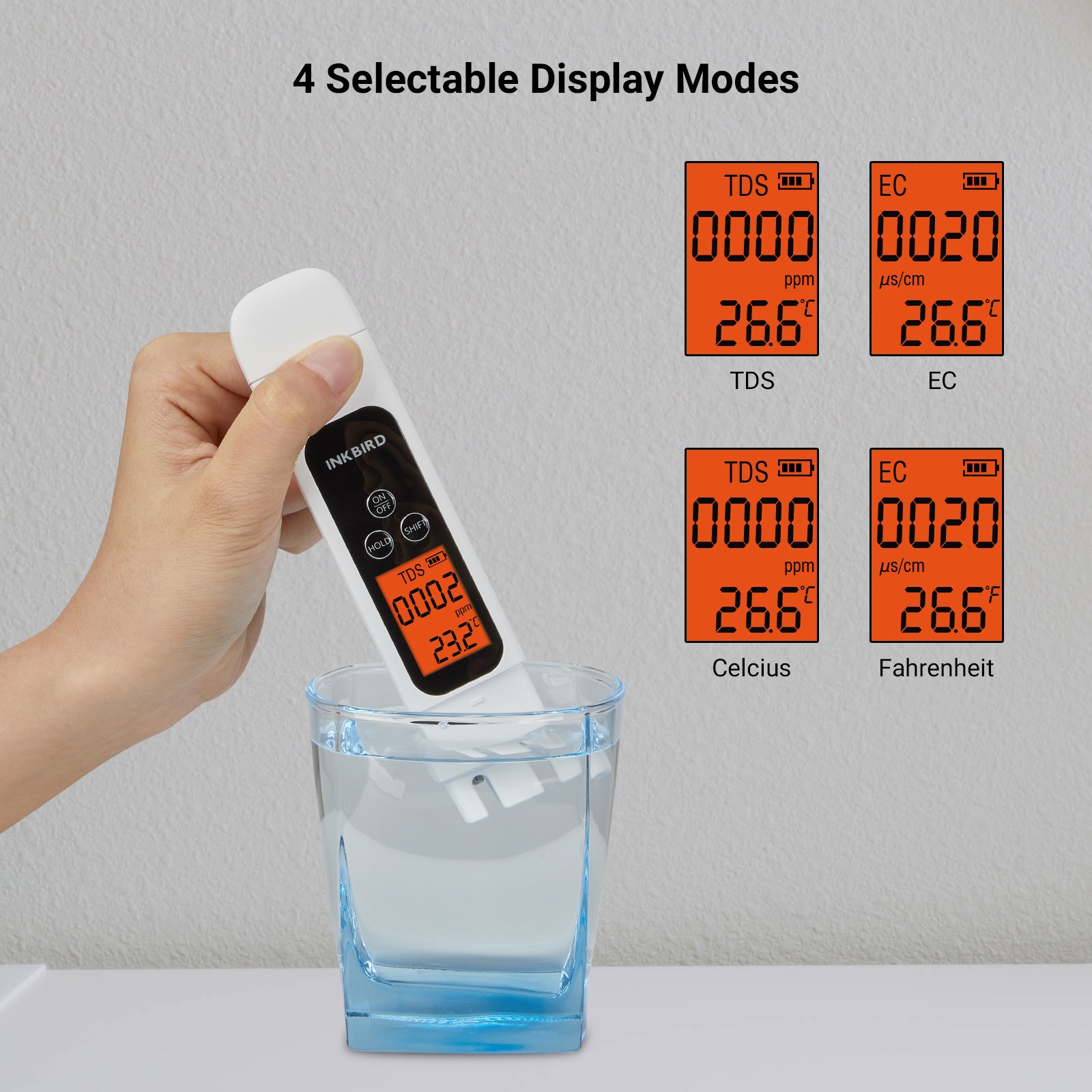 INKBIRD ITDS-01 TDS Pocket Portable Pen Style Water Quality Tester With ATC For Water