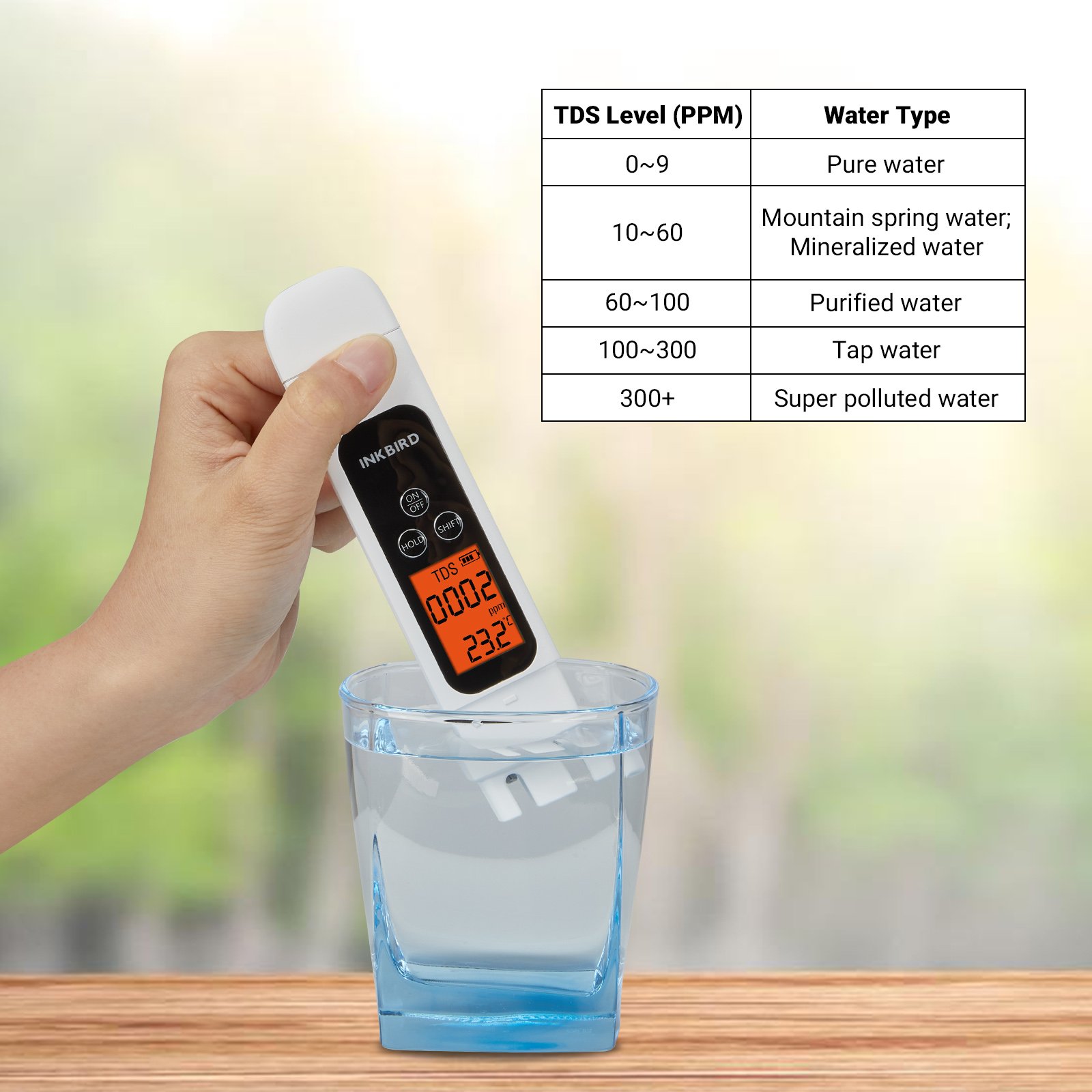 INKBIRD ITDS-01 TDS Pocket Portable Pen Style Water Quality Tester With ATC For Water