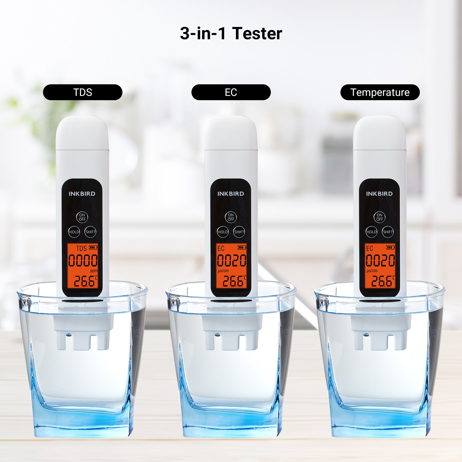 INKBIRD ITDS-01 TDS Pocket Portable Pen Style Water Quality Tester With ATC For Water