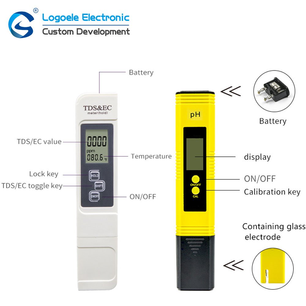LCD Digital PH Water quality Pen Pocket Portable TDS Temp Tester PH Meter with ATC For Water