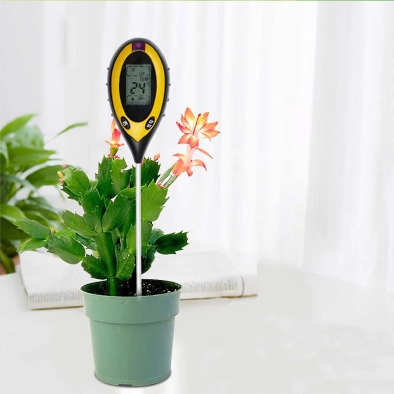 Hot Sale Digital 4 in 1 Soil PH Meter Professional LCD Display Temperature Moisture Sunlight PH Garden Plants Soil Tester Meter