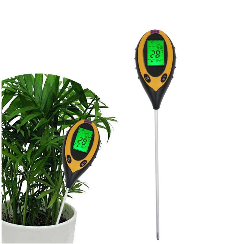 Hot Sale Digital 4 in 1 Soil PH Meter Professional LCD Display Temperature Moisture Sunlight PH Garden Plants Soil Tester Meter