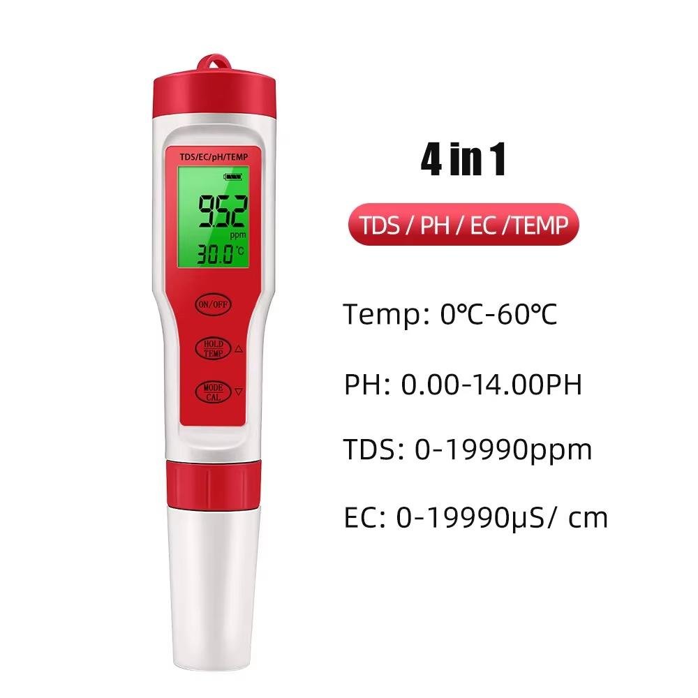 4 in 1 TDS/PH/EC/TEMP Water Quality Tester Pen Hight Quality Water quality Detector for Aquaculture