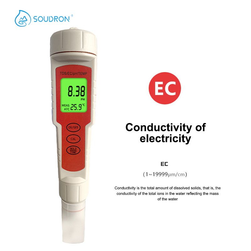 Newest Arrival Cheapest pH Test EC TDS Temp pH Meter Water Quality Tester 4 In 1
