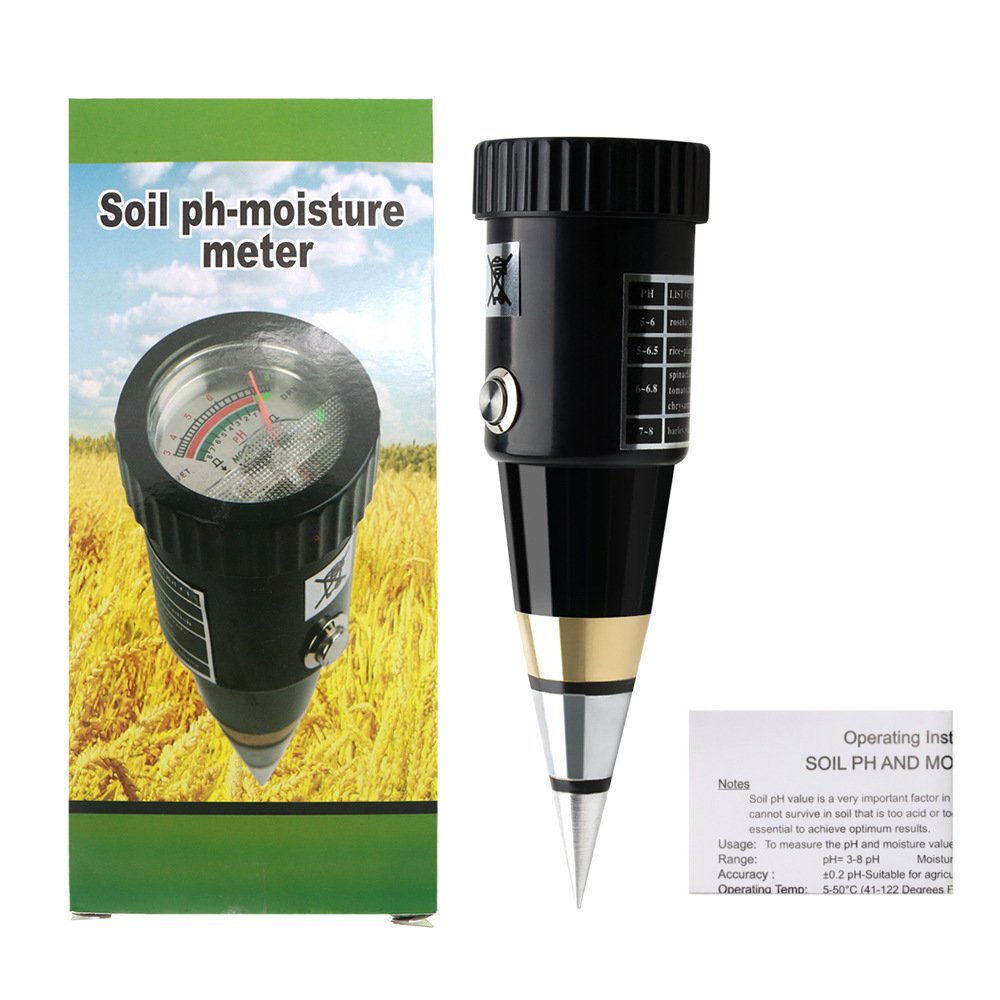 High Precision 2-in-1 Soil Testing Instrument Acidity and Humidity pH Meter for Orchard Nursery and Flower Soil EC Testing