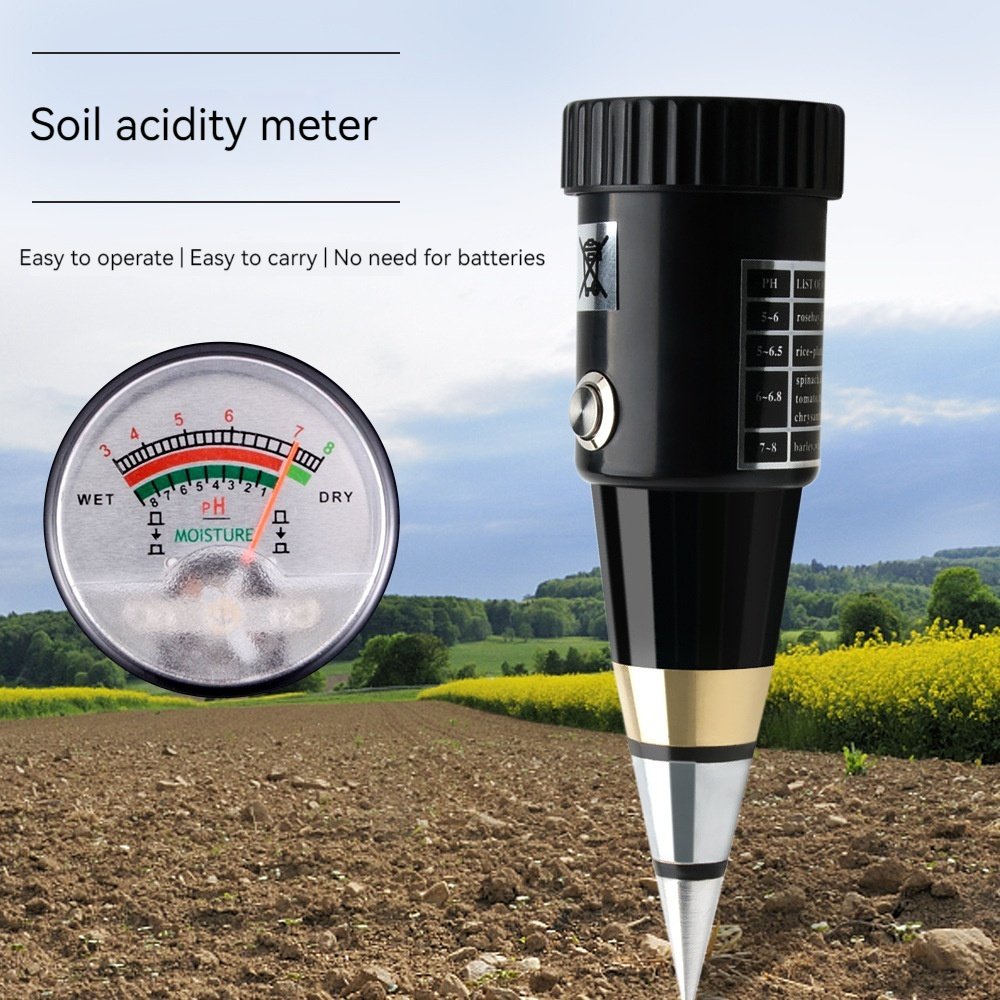 High Precision 2-in-1 Soil Testing Instrument Acidity and Humidity pH Meter for Orchard Nursery and Flower Soil EC Testing