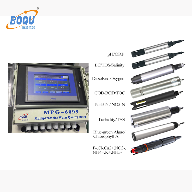 Online wireless model PH EC TDS Salinity Temp Meter Water Quality Meter 6-in-1 Multifunction Smart Display Control for Aquarium