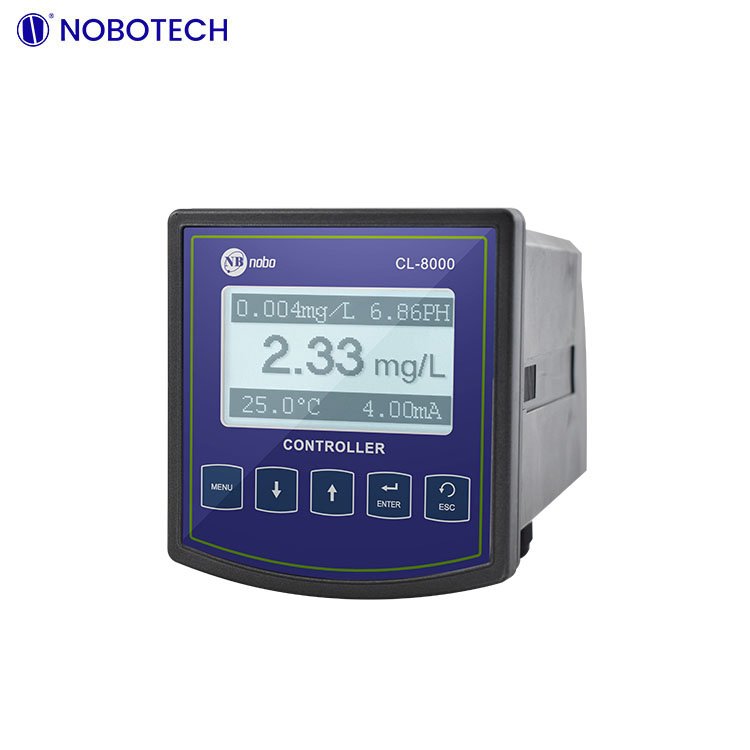 NOBO industrial online residual chlorine analyzer CL-8000 free chlorine meter with chlorine sensor and pH probe in waste water