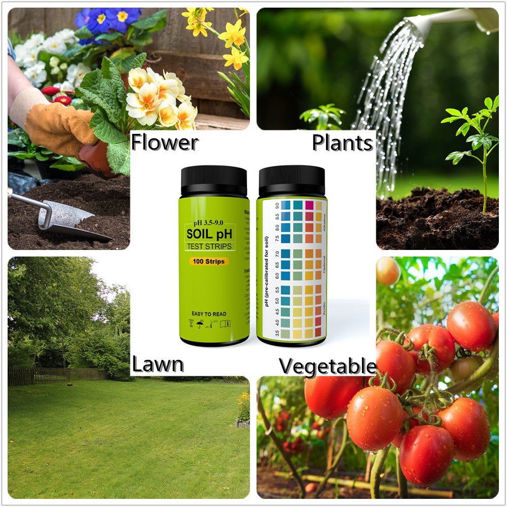 100%accuracy soil ph test strips hydroponics solution soil pH meter 3.5-9 pH test kit for vegetables plants OEM