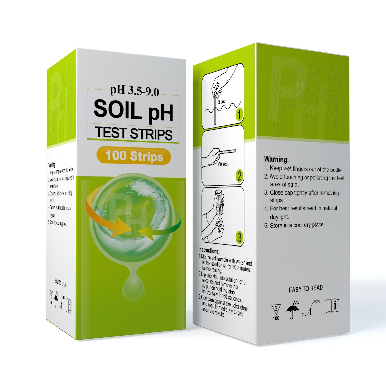 100%accuracy soil ph test strips hydroponics solution soil pH meter 3.5-9 pH test kit for vegetables plants OEM