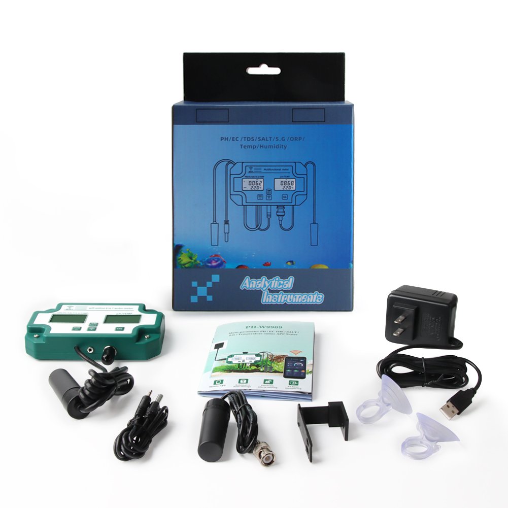 6 IN 1 TDS/EC/PH/Salinity /G.S/Tem Ph Meter Tuya Wifi Online Water Quality Detector With data logger function for hydroponics