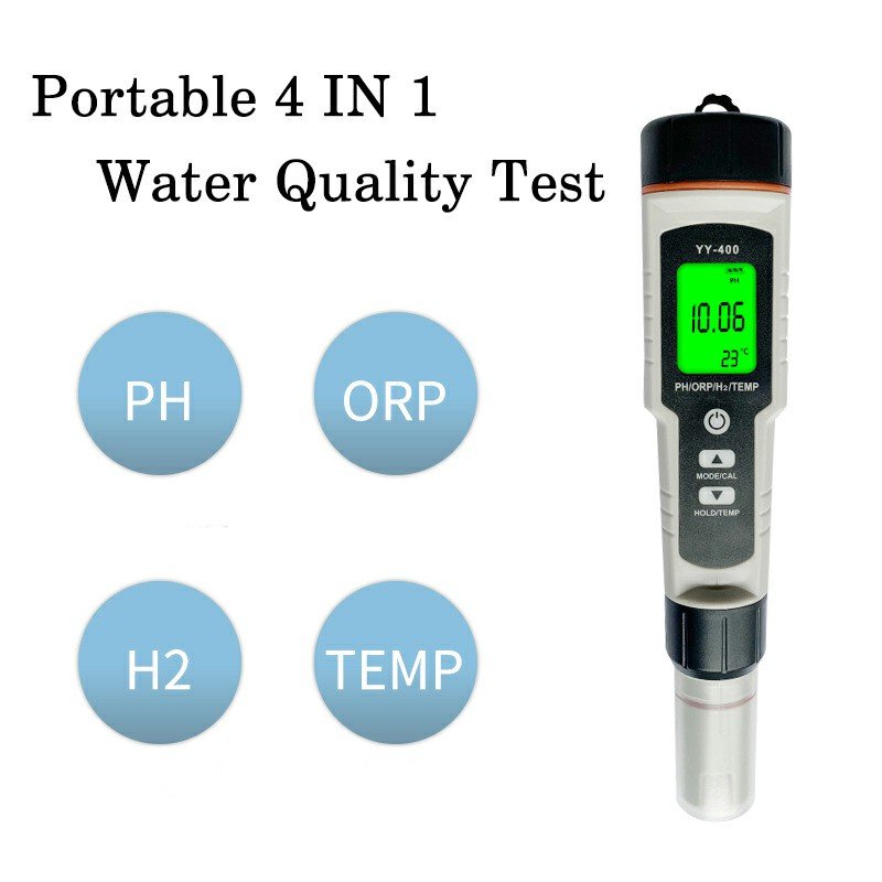 TDS 4-in-1 hydrogen-rich test pen Back Light Digital PH ORP H2 TEMP Meter hydrogen test pen