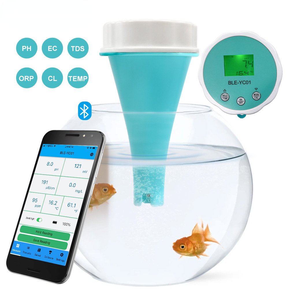 Swimming Pool WIFI Chlorine Meter 7 IN 1 Chlorine/pH/TDS/EC/ORP/Salinity/TEMP Waterproof Water Quality monitor