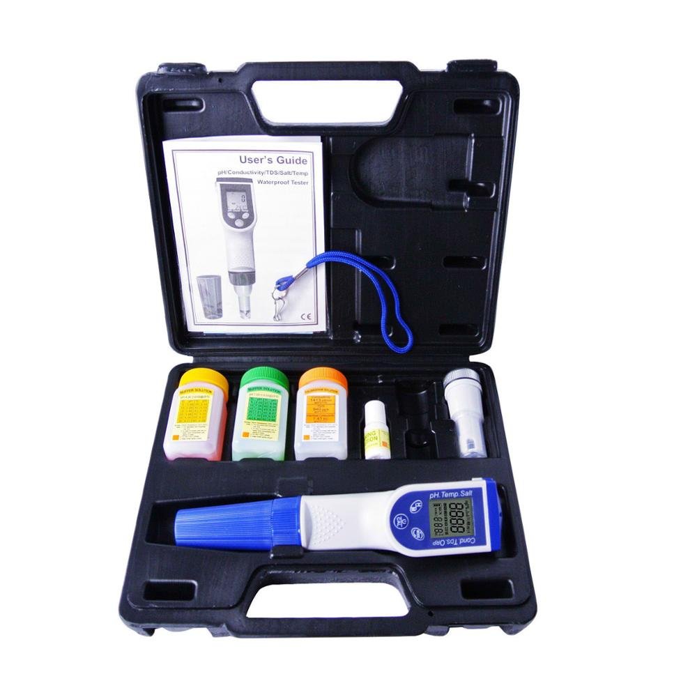 6-in-1 Pen type Water Quality Tester Multi-Parameter pH meter Temp. EC ORP TDS SAL Optional ORP Probe(OEM available)
