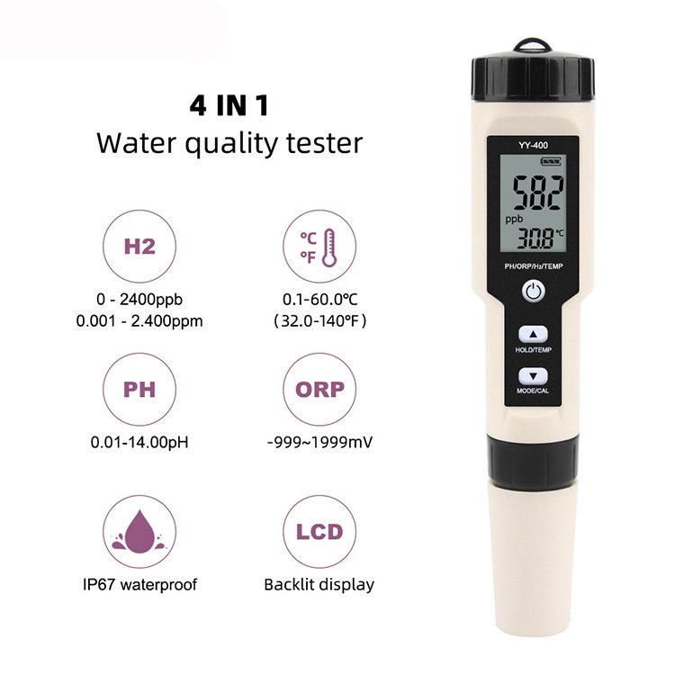 Multifunction portable 4 in 1 water quality tester ORP digital ph meter