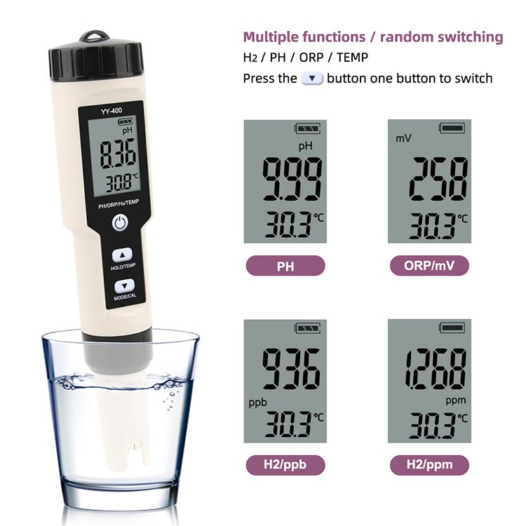 Multifunction portable 4 in 1 water quality tester ORP digital ph meter