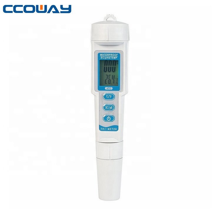 digital 3 in 1 PH/EC/TEMP tri-meter water tester meter with ATC function