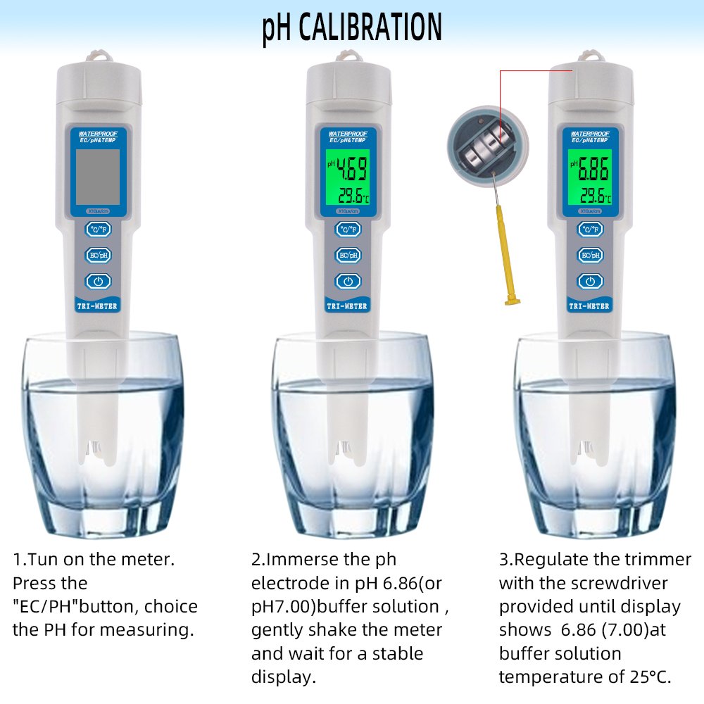 EC-3587 Digital 3 in 1 LCD Backlight Temp Automatic Temperature Compensation PH Meter