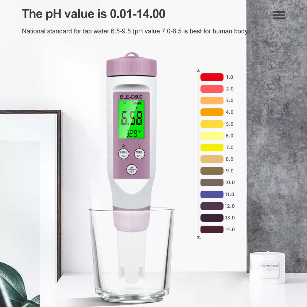 Portable Digital Pen 6 in 1 plus temperature, TDS EC Specific Gravity Salinity PH Water Quality Test meter