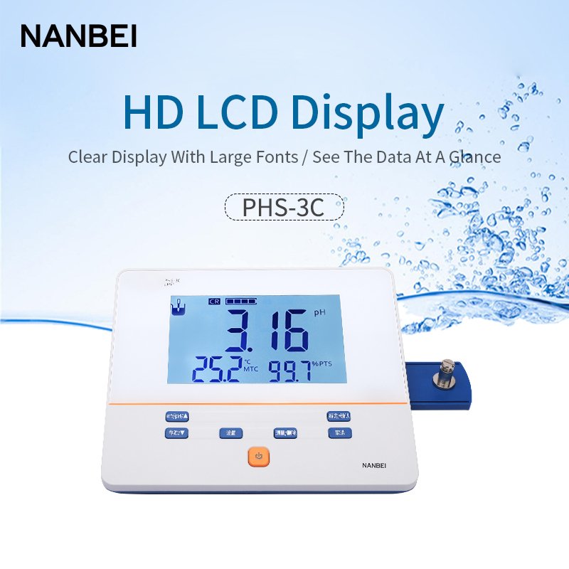 NANBEI PH300F laboratory water treatment benchtop pH temperature Meter